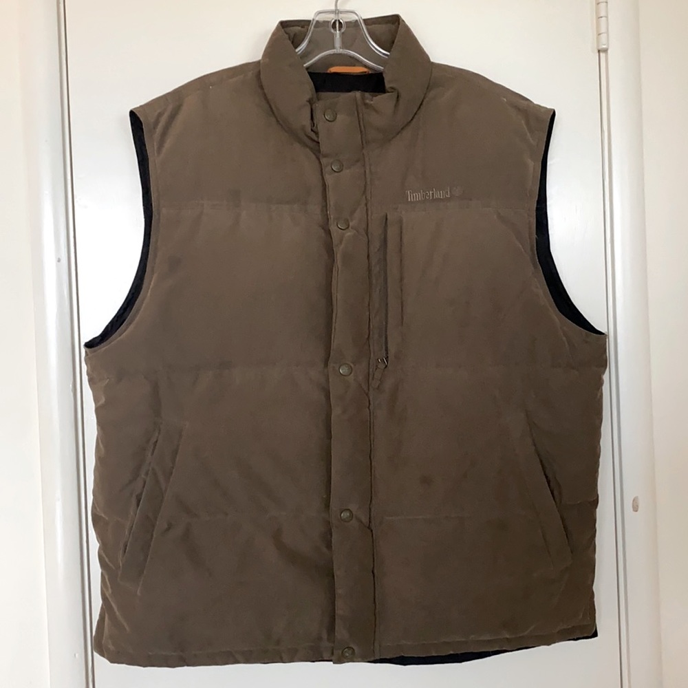Timberland Duck Down Vest Mens Tan Size Xl